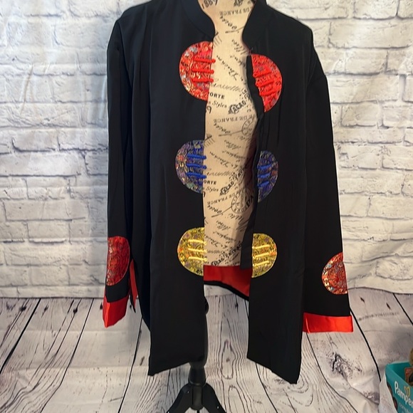 Vintage Kim Lai 100% Silk Jacket Vietnam Toggle Closure Asian - Picture 6 of 7